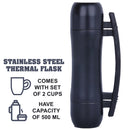idrop 500 ml Stainless Steel Double Cup Big Handle Vacuum Thermal Flask
