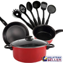 idrop [ 10pcs ] COOKWARE SET - Kitchen Cookingware Pot Pan and Utensils / Set Kuali dan Periuk Memasak / 厨房炊具锅具和餐具