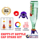 idrop FLIP-IT - Leakproof Inverted Caps Empty-It Bottle Cap Stand Kit