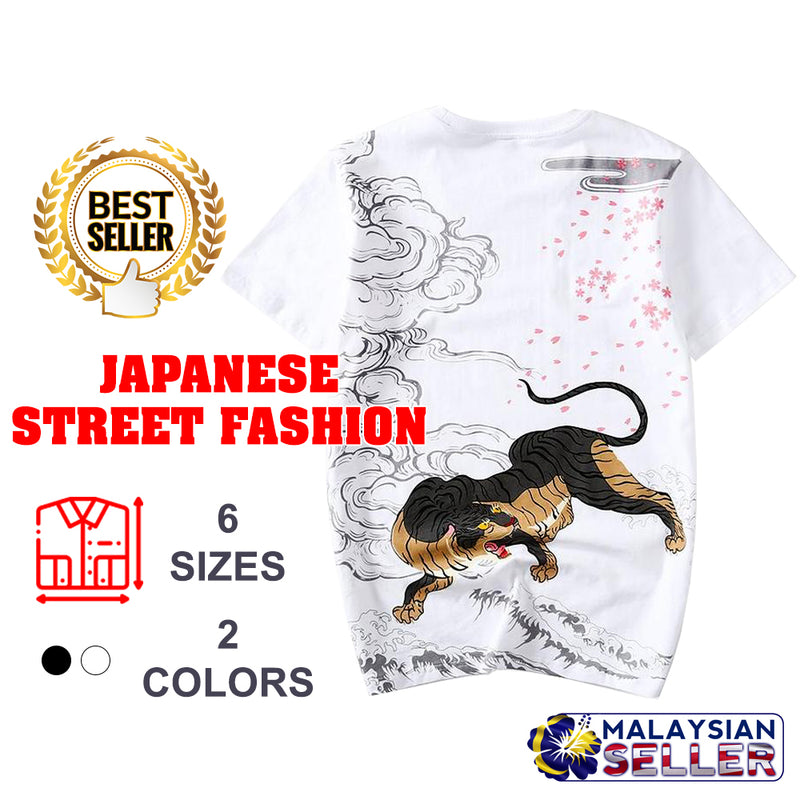 idrop TOLLO - Fearless Tiger Painted Sukajan T-Shirt Japanese Street Fashion