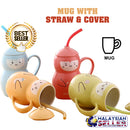 idrop SUNPIO - 12 Oz Cute Gourd Design Ceramic Cup with Lid Cover and Straw
