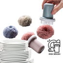idrop Dishwasher Scrubber Brush with Removeable Head for Cleaning Dishes