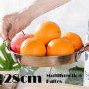 idrop Multifunction Stainless Steel Handle Kitchen Round Plate 28cm