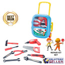 idrop Carpenter Repair Kit Pretend Play Toy Set With Trolley For Kids Children