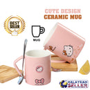idrop KT - 400 ml Cute Design Ceramic Cup with Handle