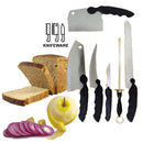 idrop 1 Set 6 Pcs Stainless Steel Knife Set with Knife Sharpener