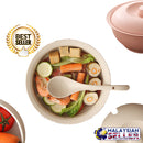 idrop Eco-Friendly Wheat Straw Fibre Stock Soup Pot With Lid And Big Spoon