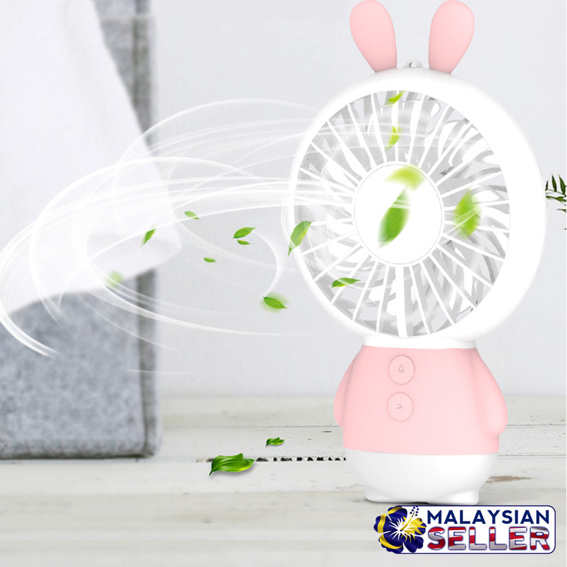 idrop Mini Cooling Fan USB Rechargeable with Rabbit & Bear Design
