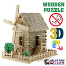 idrop 3D Wooden Plywood Puzzle Windmill House Construction Model [ DJ125