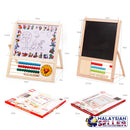 idrop Wooden Magnetic 2 Sided Educational Toy White Board With Sempoa Abacus Clock For Kids Children