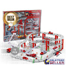 idrop 72 Pcs Rail Track Toy Building Block Fireman Rescue Set For Kids Children