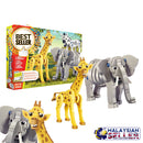 idrop Giraffe/Elephant Wild Safari Animals Foam EVA Building Block Toy Set For Kids And Children