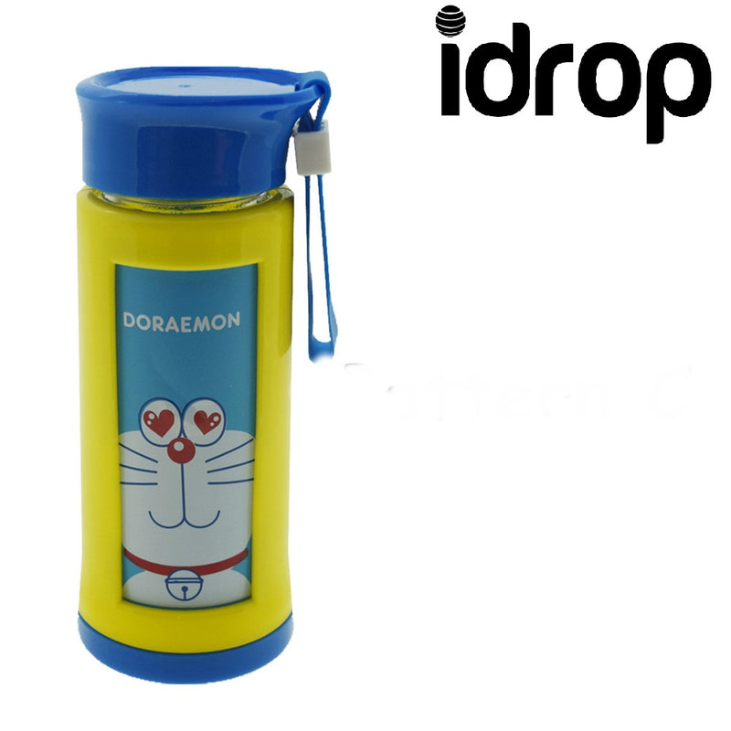 Idrop 300ML Two Layer Glass Bottle With Cartoon Plastic Cover [Send by randomly design]