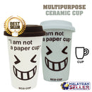 idrop 12 Oz Eco-Friendly Travel Coffee Ceramic Cup with Cover