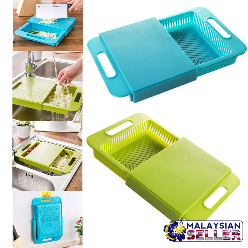 idrop Multifunctional Kitchen Tool Chopping Board with Drain and Storage Drawer
