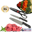 idrop Set of 3 Stainless Steel Kitchen Knives And Scissors Kitchen Tools