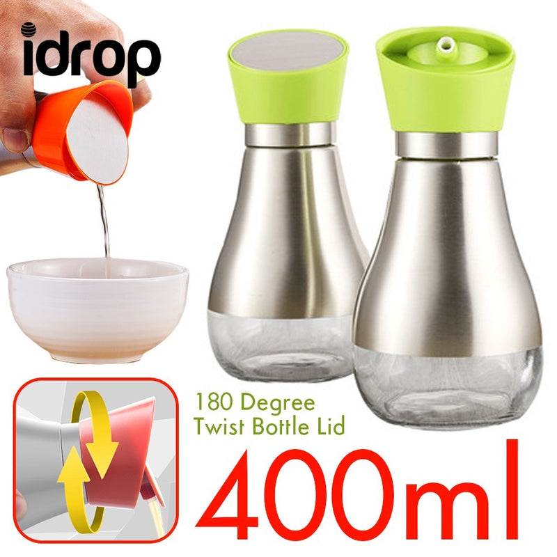 idrop 180 Degree Spin Twist Lid Oil Sauce Seasoning Storage Bottle [ 400ml ][ 1pc ]