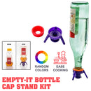 idrop FLIP-IT - Leakproof Inverted Caps Empty-It Bottle Cap Stand Kit