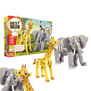 idrop Giraffe/Elephant Wild Safari Animals Foam EVA Building Block Toy Set For Kids And Children