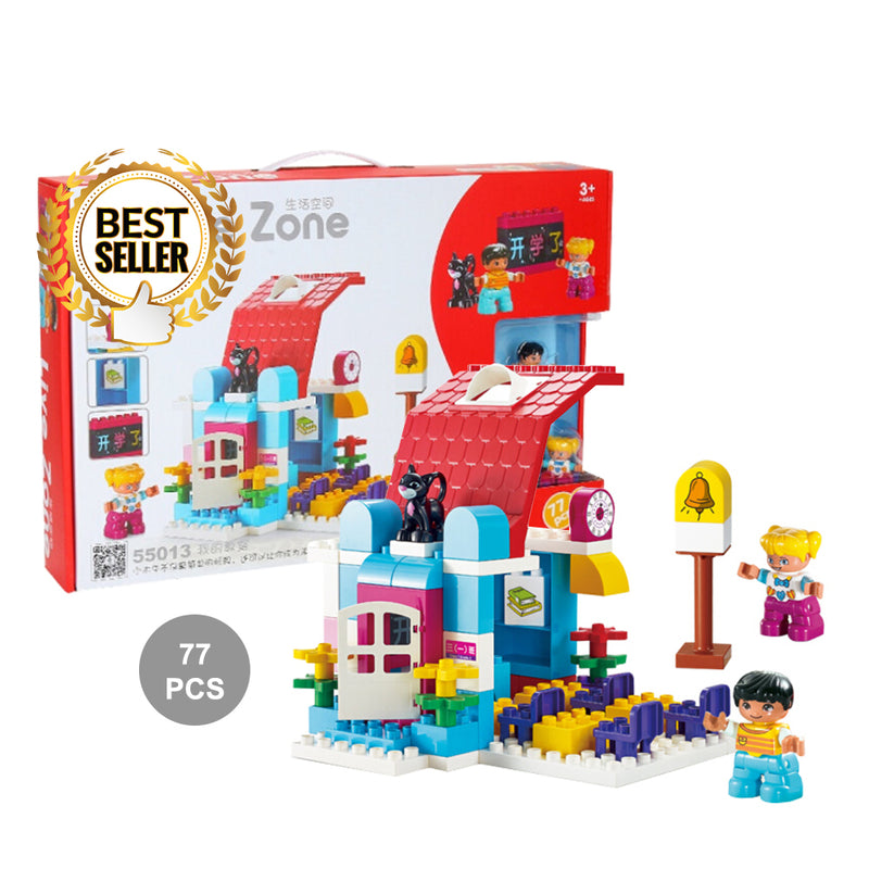 idrop 77 Pcs Livezone Classroom School Colorful Creative Building Block Toy Set For Kids Children