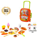 idrop Food Lunch Box Pretend Play Toy Set With Trolley For Kids Children