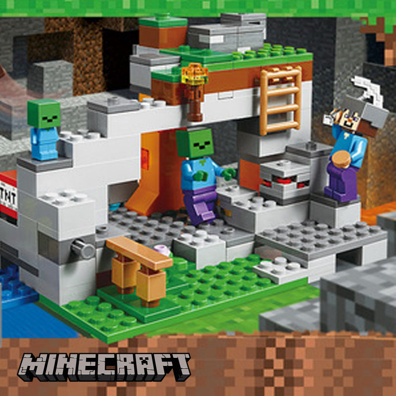 idrop 183 Pcs Minecraft Zombie Cave Colorful Creative Building Block Toy Set For Kids Children