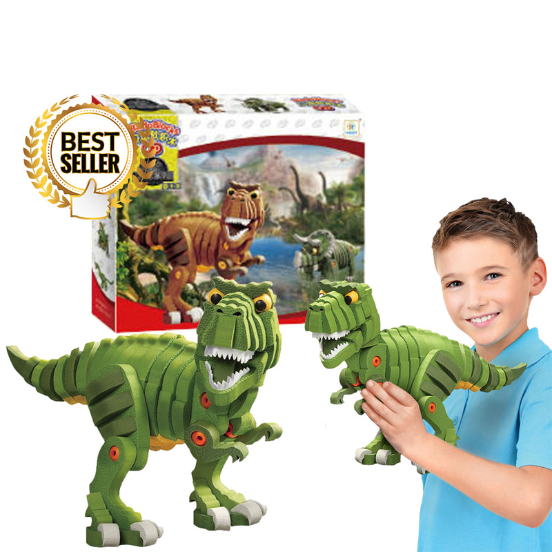 idrop Tyrannosaurus T-Rex Dinosaurs Foam EVA Building Block Toy Set For Kids And Children