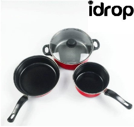 idrop Three-piece Cookware pan and pot set  with lid