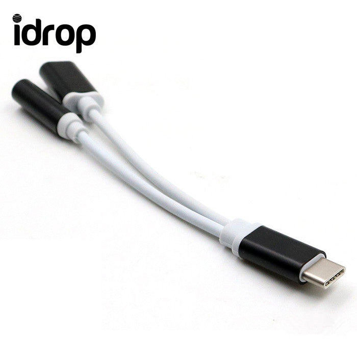 idrop 2 in 1 USB Type C to 3.5mm Microphone Headphone Adapter Audio Charging Cable Type C