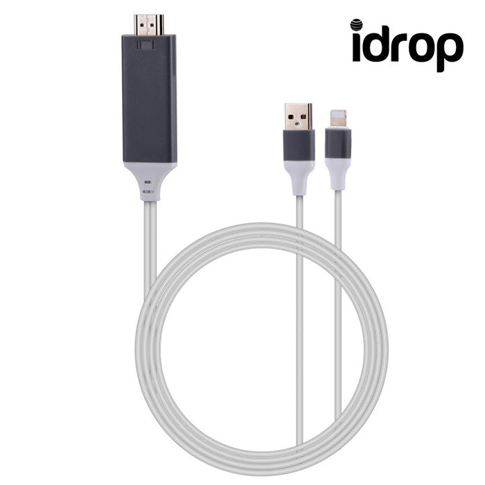 idrop HDMI AV Adapter Video Cable Cord for Apple iPad iPhone X 8 7 6 Plus 5s 6S to TV
