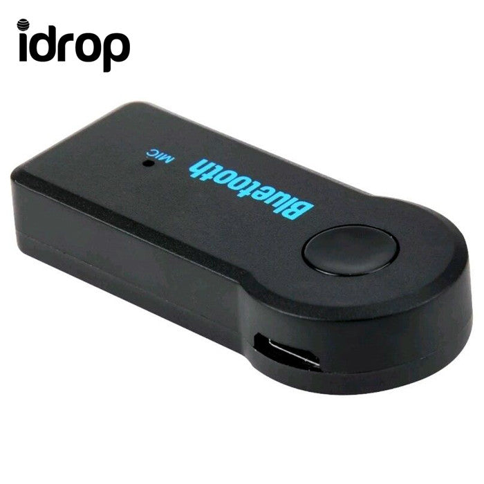 idrop Wireless Bluetooth 3.5mm AUX Audio Stereo Music Home Car Receiver Adapter Mic