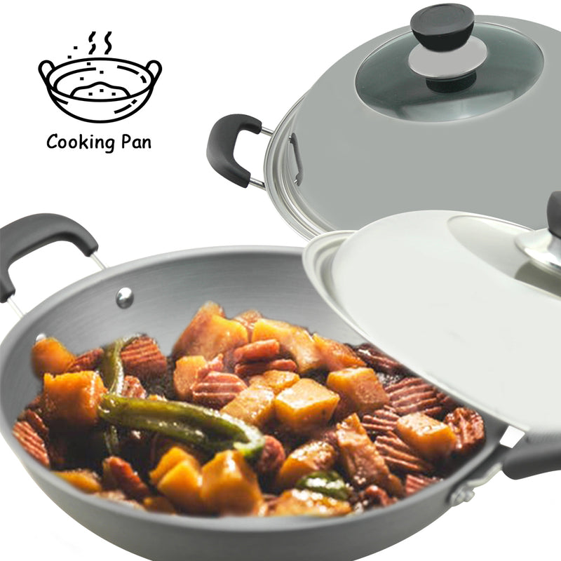 idrop High Quality  Non-stick Steel Cooking Wok with Lid Cover [38cm]