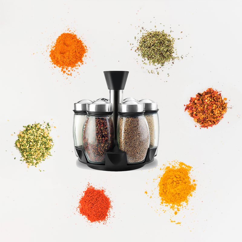 idrop 6 in 1 Kitchen Seasoning Storage Jar Set For Salt Sugar Pepper Spices