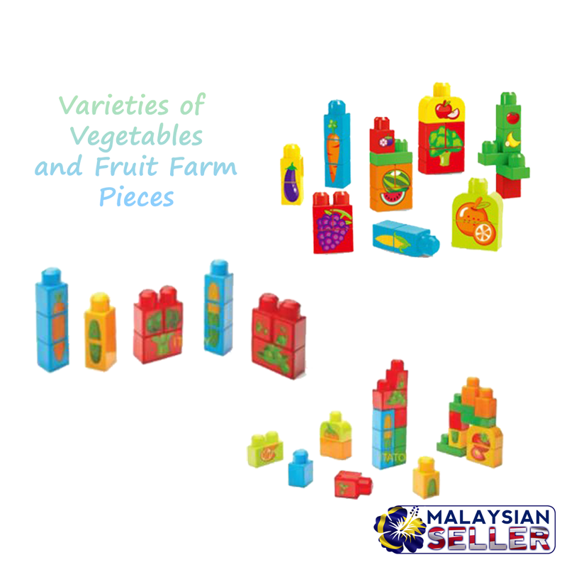 idrop High Quality Colorful Vegetable And Fruit Farm Building Blocks Home Preschool Set Toys for Kids Children