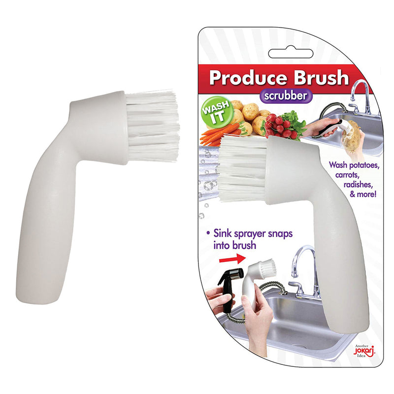 idrop Fruit Vegetable Cleaning Brush Snap-On Sink Sprayer Scrubber Attachment