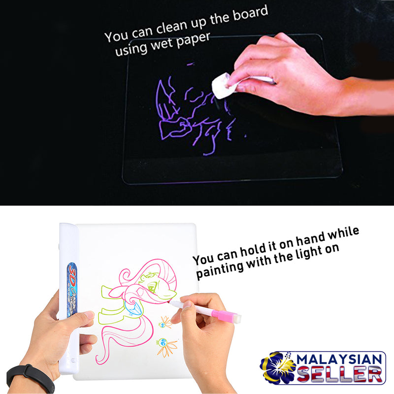 idrop Creative Children 3D LED Graffiti Drawing Board for Education Learning