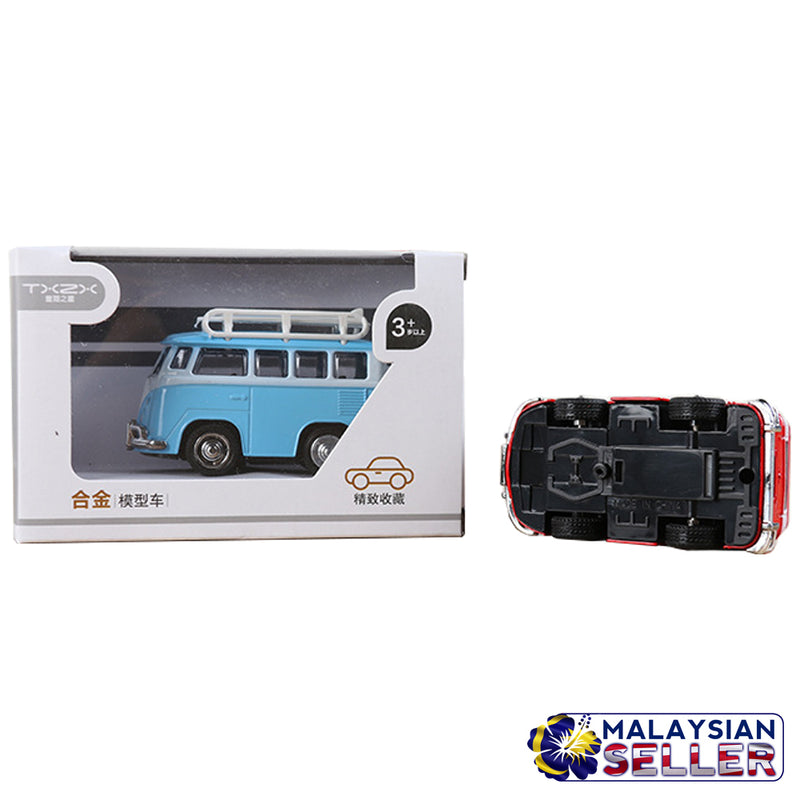 idrop Volkswagen Minivan Surfboard Car Miniature Handcrafted Metallic Collectibles Display Toy