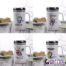 idrop MYCUP - 450 ml Cute Doraemon Design Ceramic Cup with Stainless Steel Lid Cover and Handle