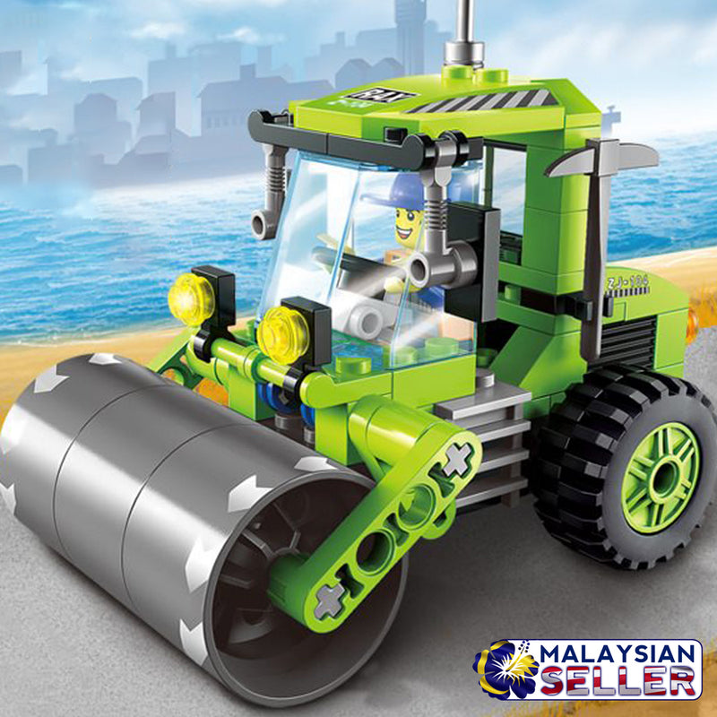 idrop 102 Pcs City Road Builder Repair Green Creative Building Block Toy Set For Kids Children