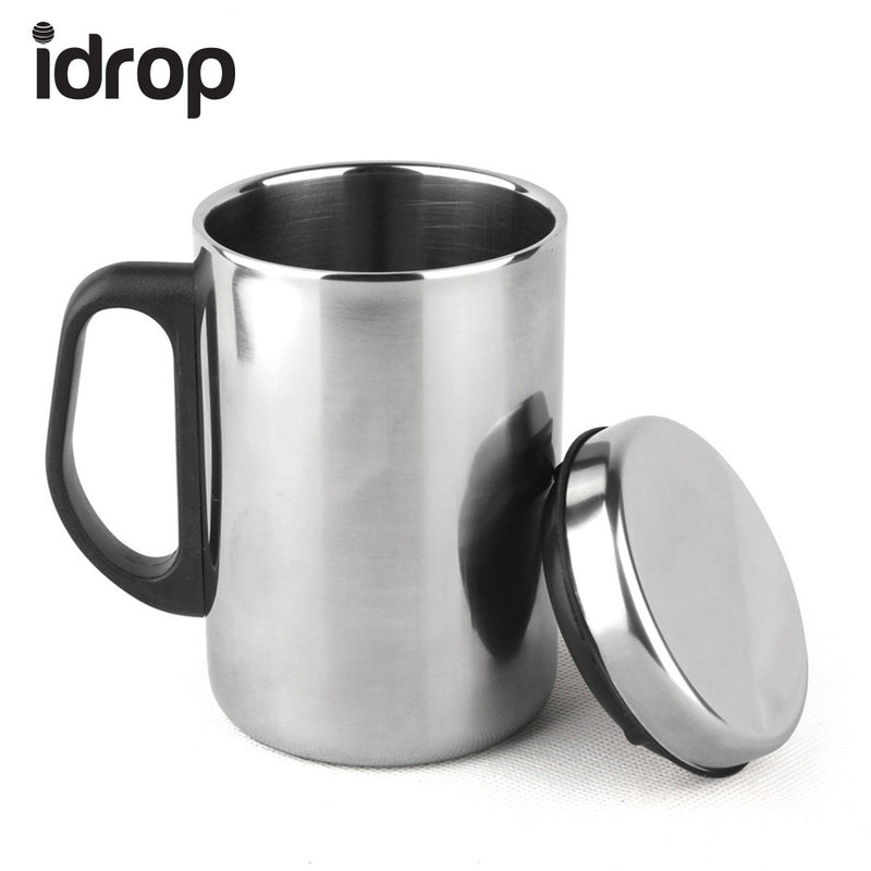 idrop Stainless Steel Double Layer Travel Thermos Cup Heat Insulation Effect 500ml
