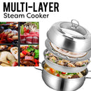 idrop 32cm Multi-Layer Stainless Steel Kitchenware Soup & Steam Pot