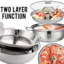 idrop 32cm Multifunction 2 Layer Stainless Steel Cookware Soup & Steam Pot