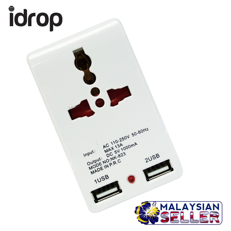 idrop USB Universal Travel Adapter NK-823 DC 5V 1000mA