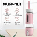 idrop 500ml 2 IN 1 Outdoor Smart Water Bottle With 2 Design LED Light & Humidifier Function for Jogging Hiking Camping Teen Kids Men Women Gym Wellness