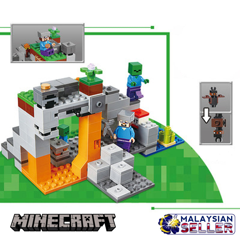 idrop 183 Pcs Minecraft Zombie Cave Colorful Creative Building Block Toy Set For Kids Children