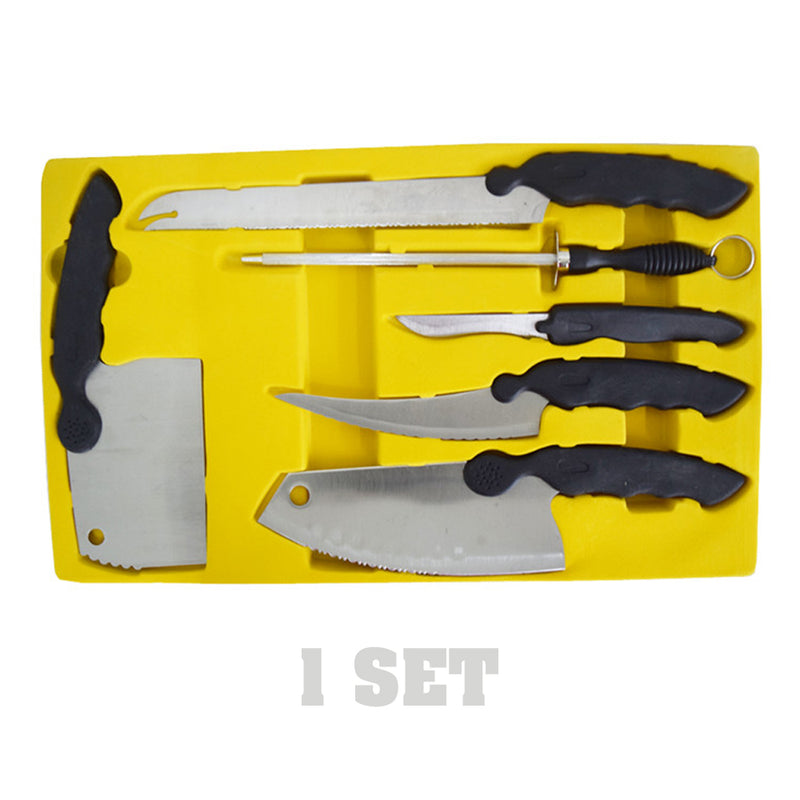 idrop 1 Set 6 Pcs Stainless Steel Knife Set with Knife Sharpener