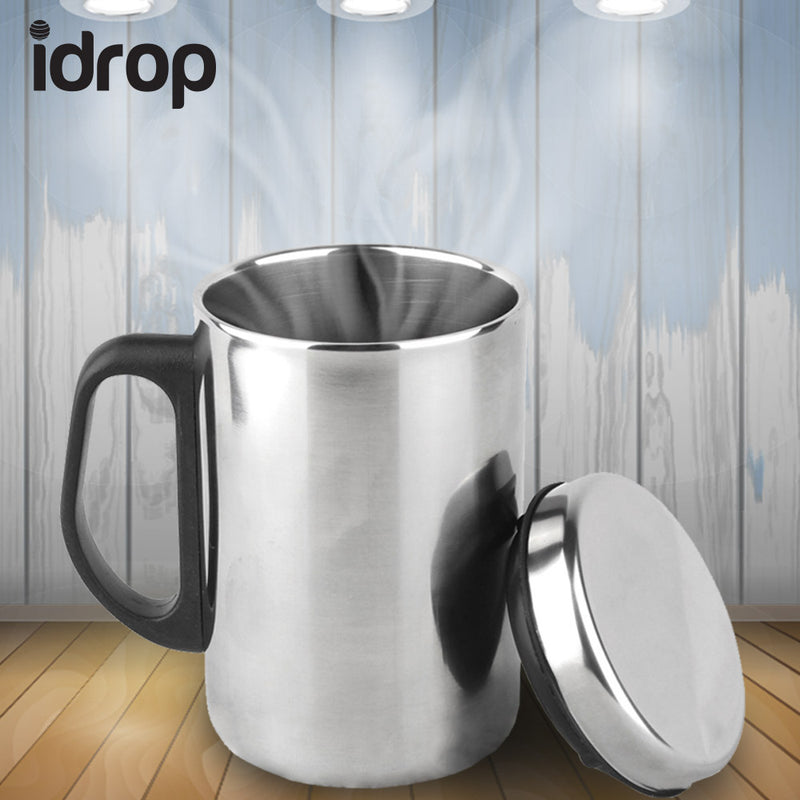 idrop Stainless Steel Double Layer Travel Thermos Cup Heat Insulation Effect 500ml
