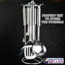 idrop 7 Pcs Stainless Steel Cool Grip Kitchen Utensil Set