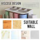 idrop Wheat Straw Wall Mounted Toothpaste Holder for Family Kids Adult [ 2 Cup / 3 Cup ]