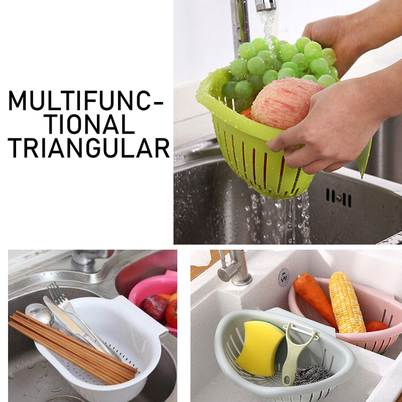 idrop Semicircle Multifunctional Kitchen Sink Mount Washing Storage Basket